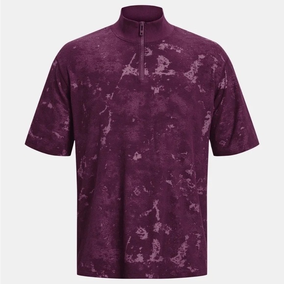 NWT Under Armour Journey Terry 1/4 Zip Men’s Large‎ Purple Maroon Tie Dye $85 - Picture 8 of 8